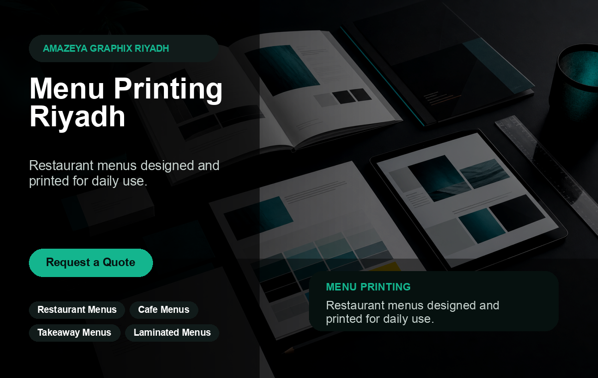 Menu Printing Riyadh | Restaurant & Cafe Menu Design Print